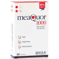 Meaquor 1000 5-Sterne-zertifiziertes IFOS-Omega-3-Nahrungsergänzungsmittel (60 Kapseln) – 1000 mg EPA und DHA pro Dosis, 95% Omega 3 – frei von Schwermetallen, kein Nachgeschmack