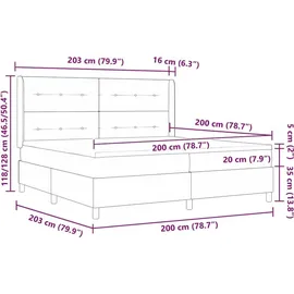 vidaXL Boxspringbett 100 x 200 cm Blau