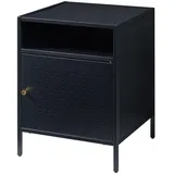 [en.casa] Nachtschrank Janakkala 55x40x40 cm Stahl Schwarz