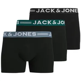 JACK & JONES Sense Boxershorts hellblau/dunkelgrün/schwarz/weiß S 3er Pack