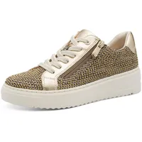 Marco Tozzi Damen Sneaker flach mit Reißverschluss Low Top, Gold (Gold Comb), 42 EU