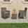 vidaXL 3-tlg. Bistro-Set Poly Rattan und Akazienholz Grau