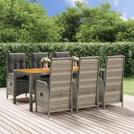 vidaXL Garten-Essgruppe 7-tlg. Grau