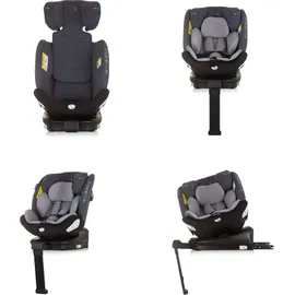 Chipolino Kindersitz Tourino i-Size (40-150cm) Isofix, höhenverstellbar, drehbar grau hellgrau - Grau/Silber