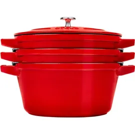 Staub Cocotte Kochtopfset 3-tlg. kirsch-rot