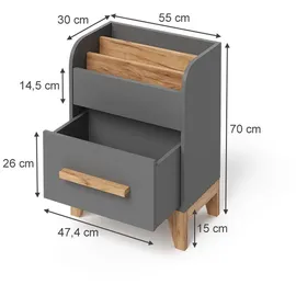 VitaliSpa Kinderregal Malia 55 x 70 cm Eiche grau