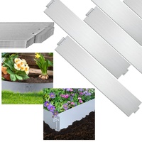 Gimisgu Rasenkante Metall Beeteinfassung 15m x18cm verzinkt Mähkante Metall Palisade Gartenbeet (15 Stück Länge 1m Höhe 18cm)