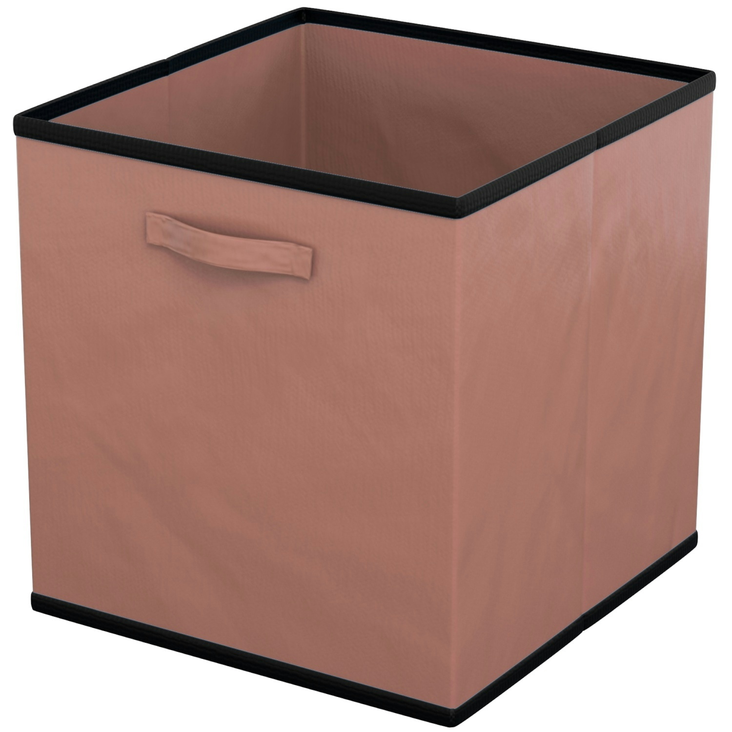 Intirilife 6x faltbare Aufbewahrungs-Stoffbox in Braun - 26.7 x 26.7 x 28 cm - Multifunktionale Sammelbox zum Kombinieren mit Schränken oder Regalen