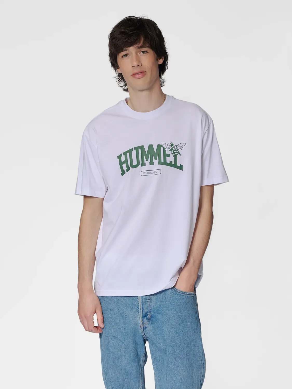 Hmlloose TEE S/S University BEE - Weiß - Gr. 2xl