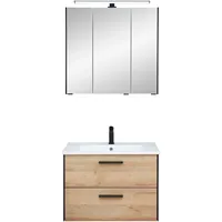 Saphir »Quickset 395 2-teilig, Keramik-Waschtisch mit LED-Spiegelschrank«, 2 Schubladen,