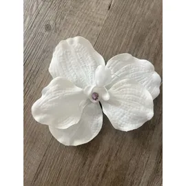 2474U Kunstblüte Orchidee weiß 10 cm 3er-Set, naturgetreue Seidenblüte