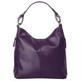Samantha look Henkeltasche, echt Leder, Made in Italy, lila