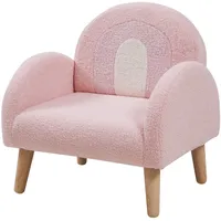 [en.casa] Kindersessel Sorreindi 50 x 50 x 45 cm Teddystoff rosa