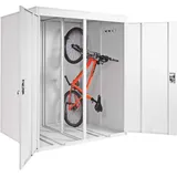 MCW 2er-Fahrradgarage MCW-H66, Fahrradbox Gerätehaus Fahrradunterstand, erweiterbar abschließbar Metall ~ hellgrau