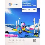 G&G Fotopapier 20 Blatt 8,5 x 11 Zoll / 21,6 x 27,9cm hochglänzend 200g/m2 - die preiswerte Alternative!