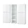 KADIMA DESIGN Büro-Set MUENCHEN 3-teilig weiß 240cm breit Glasfront 2 Schrank Abschließbar & Regal