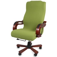 CLGTY Stretch Schwenkbare Bürostuhl Bezug, Abnehmbar Computerstuhl Bezug Antirutsch Jacquard Stoff Boss Sesselbezug Stuhlhussen-Grün-groß