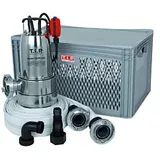 T.I.P. - Technische Industrie Produkte Maxima 350 IPX DUO 30711 Schmutzwasser-Tauchpumpe 20.000 l/h, Flachabsaugend, Schutz vor Überschwemmung, inkl. Gewebeschlauch,