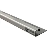 tktrading24 10x Quadrat-Profil Edelstahlschiene Fliesenschiene Fliesenprofil L250cm 10mm gebürstet