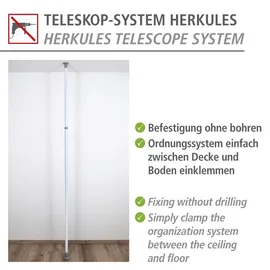 Wenko Kleiderstange 165-300 cm grau/weiß