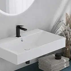 Kludi Decus Waschtischarmatur 110 542883975 mit Push-Open Ablauf. mattschwarz