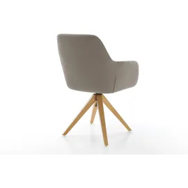 DeLife Polsterstuhl Pejo-Flex Holzgestell kantig Natur Taschenfederkern