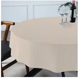 ANRO Tischdecke Hochwertig Tischwäsche mit Beschichtung (Einzelstück 1-tlg), Premium TEFLON und 2-Fache Acryl Beschichtung beige Rund | Ø 140 cm x 140 cm x 140 cm