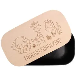SPRUCHREIF Lunchbox Endlich Schulkind Tiere 24250 2.5x11x5.5cm