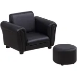 Homcom Kindersessel mit Fußhocker 54 x 42 x 41 cm Holz schwarz