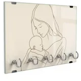 DEQORI Schlüsselbrett 'Im Herzen gehalten', (1 St), Schlüsselhalter Schlüssel Haken Schlüsselboard modern Schlüsselleiste beige