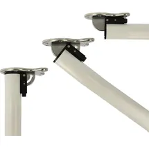 MS Beschläge Abklappbares Tischbein 710mm Weiß d:50mm Möbelfuß Tischfuß aus Metall