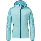 Schöffel Fleece Hoody Svardalen L, schnell trocknende Fleecejacke mit Kapuze, funktionaler Outdoor Hoody, mit Reißverschluss-Taschen und elastischem Saum, iced blue, 42