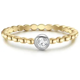 Glanzstücke München Ring Sterling Silber Zirkonia in gelbgold | Gr.: 56
