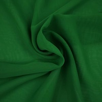 Über 25 Farben Premium Unifarbener Chiffon Feiner Soft Georgette Kleid Sari Stoff (Probe (10 cm x 10 cm), Kleeblattgrün 3336)
