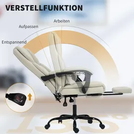 Homcom Bürostuhl Kunstleder Beige