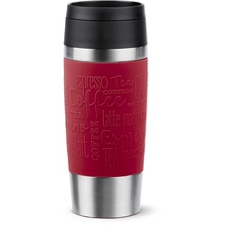 emsa Isolierbecher Travel Mug Classic 360 ml Edelstahl Rot Dunkelrot M (Medium)