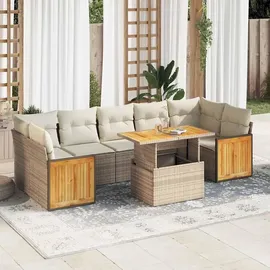 vidaXL Garten-Lounge-Set 8-tlg. beige