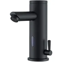 Hevenaov Infrarot Sensor Wasserhahn Bad Schwarz, Automatisch Sensor Mischbatterie Bad Bildschirm Warmes Kaltwasser Mischbatterie Armatur Waschbecken