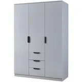 [en.casa] Kleiderschrank Eiselfing 120 x 176 x 52 cm Grau