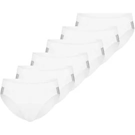 SCHIESSER Slip unifarben weiß M 6er Pack