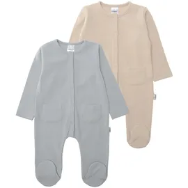 LILIPUT Overall LILIPUT, Mädchen, Gr. 56, EURO-Größen, blau (beige, blau), 95% Baumwolle, 5% Polyester, Rundhals, Overalls Overall, mit praktischen Druckknöpfen