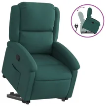 vidaXL Relaxsessel mit Aufstehhilfe Stoff 94,5 x 100 x 0 cm Dunkelgrün mit Rollen