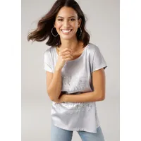 LAURA SCOTT Shirtbluse, aus Satin mit dezentem Aufdruck Laura