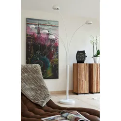 SalesFever Stehleuchte Five Fingers 205 cm | bewegliche Metall-Arme | echter Marmorfuß | B 150 x T 36 x H 205 cm | weiß lackiert