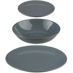 Geschirr 18 Teile Farbe Grau