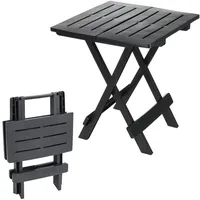 Spetebo Kunststoff Klapptisch 45 x 43 cm - anthrazit - Garten Beistelltisch klappbar - Grau