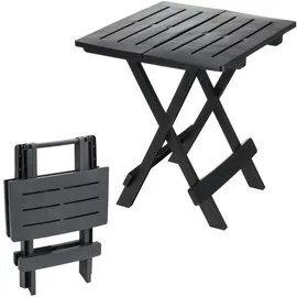 Spetebo Kunststoff Klapptisch Adige 45 x 43 cm - anthrazit - Garten Beistelltisch klappbar