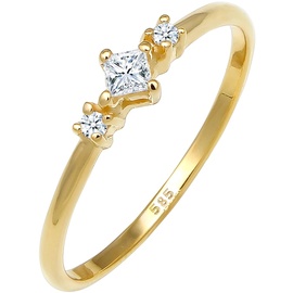 Elli DIAMONDS Prinzessschliff Diamant (0.13 ct) 585 Gelbgold Ringe Damen