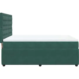 vidaXL Boxspringbett 140 x 200 cm Dunkelgrün