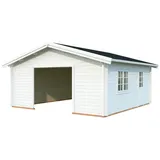 Palmako Garage »Roger«, Aufstellmaße BxTxH: 622 x 596 x 312 cm, Blockbohlensystem, Holz - weiss
